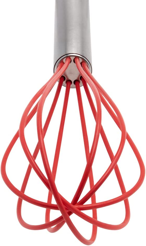 Batedor de Ovos Inox com Haste em Silicone 25cm