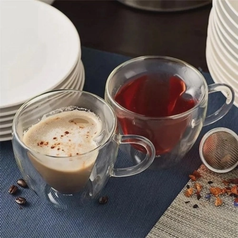 Xícaras de Vidro para Chá Coração 230ml