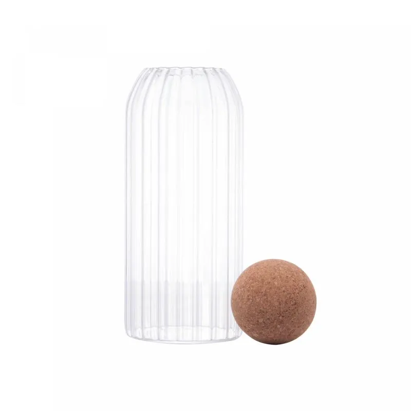 Pote de Vidro Borossilicato com Tampa Rolha Esfera 1,050L