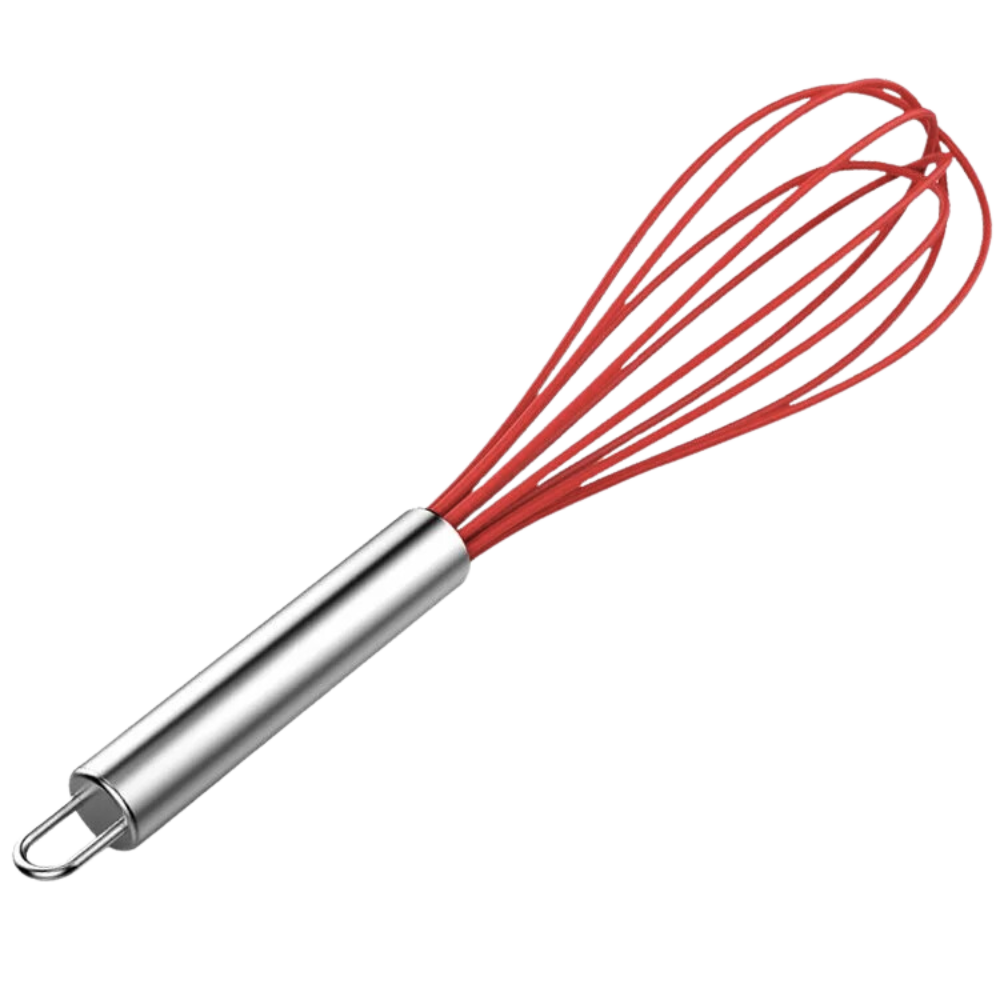 Batedor de Ovos Inox com Haste em Silicone 25cm