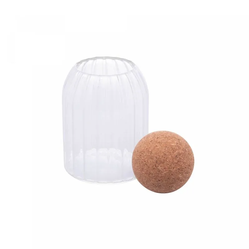 Pote de Vidro Borossilicato com Tampa Rolha Esfera 550ml