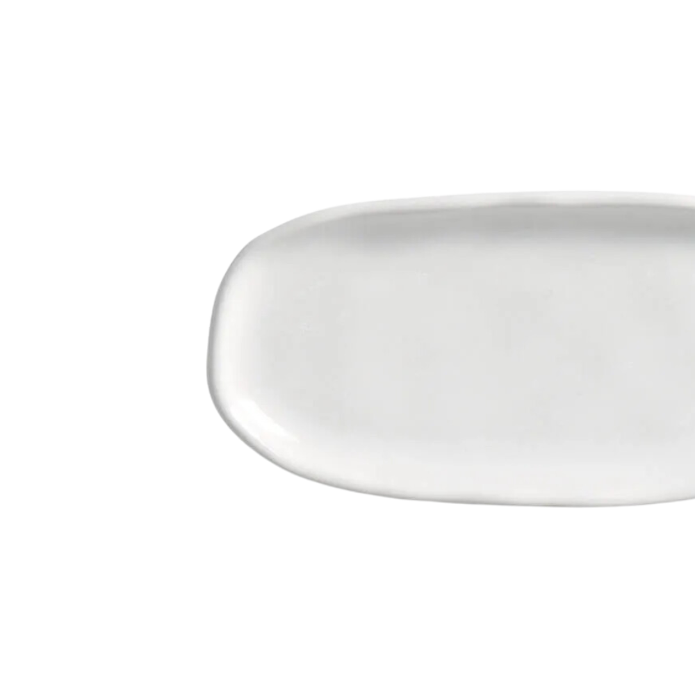 Mini Travessa Oval Rasa Orgânico New White 16,5 x 8 cm