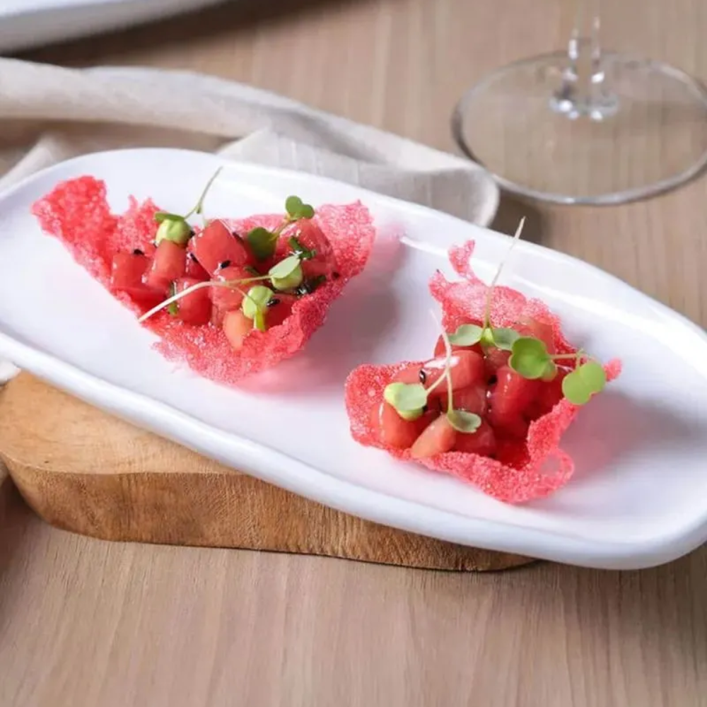 Travessa Oval Rasa Orgânico New White 23 x 11 cm