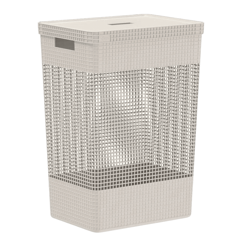 Cesto de Roupas Grid Bege 49 L