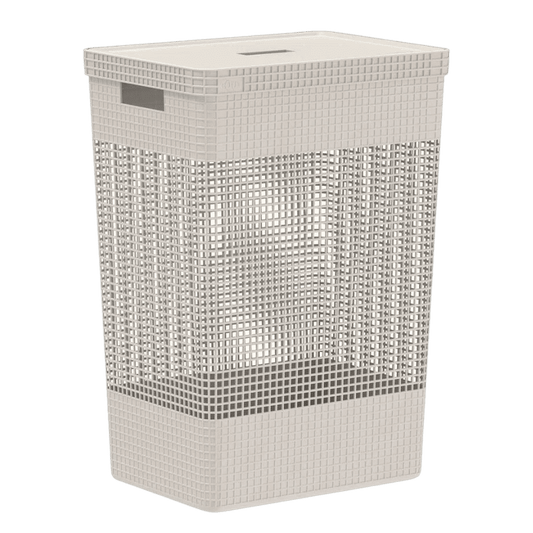 Cesto de Roupas Grid Bege 49 L