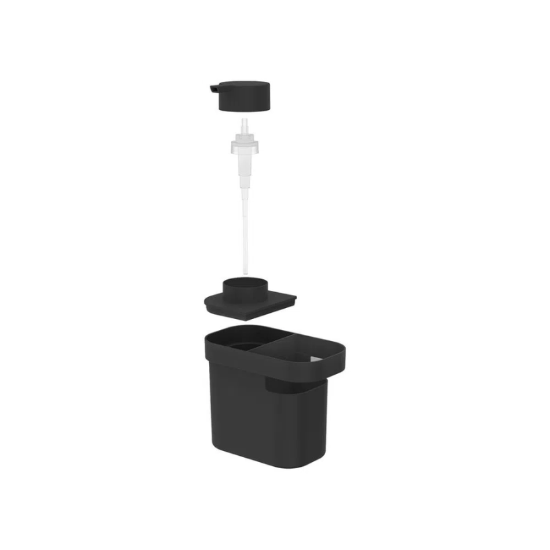 Dispenser para Detergente e Organizador 650ml Preto Trium