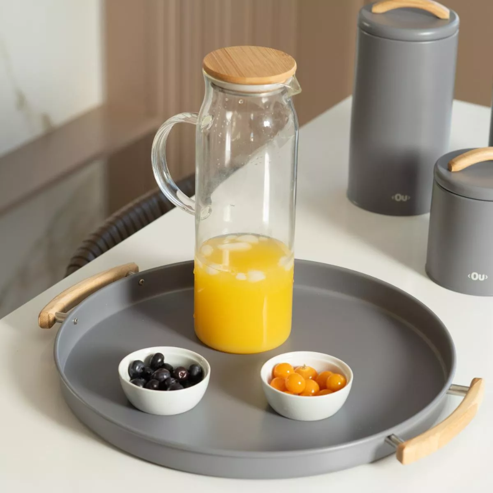 Jarra Sense Com Tampa de Bambu Natural 1,5l