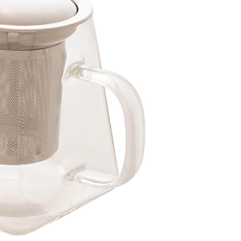 Chaleira Quadrada de Vidro Borossilicato 550ml