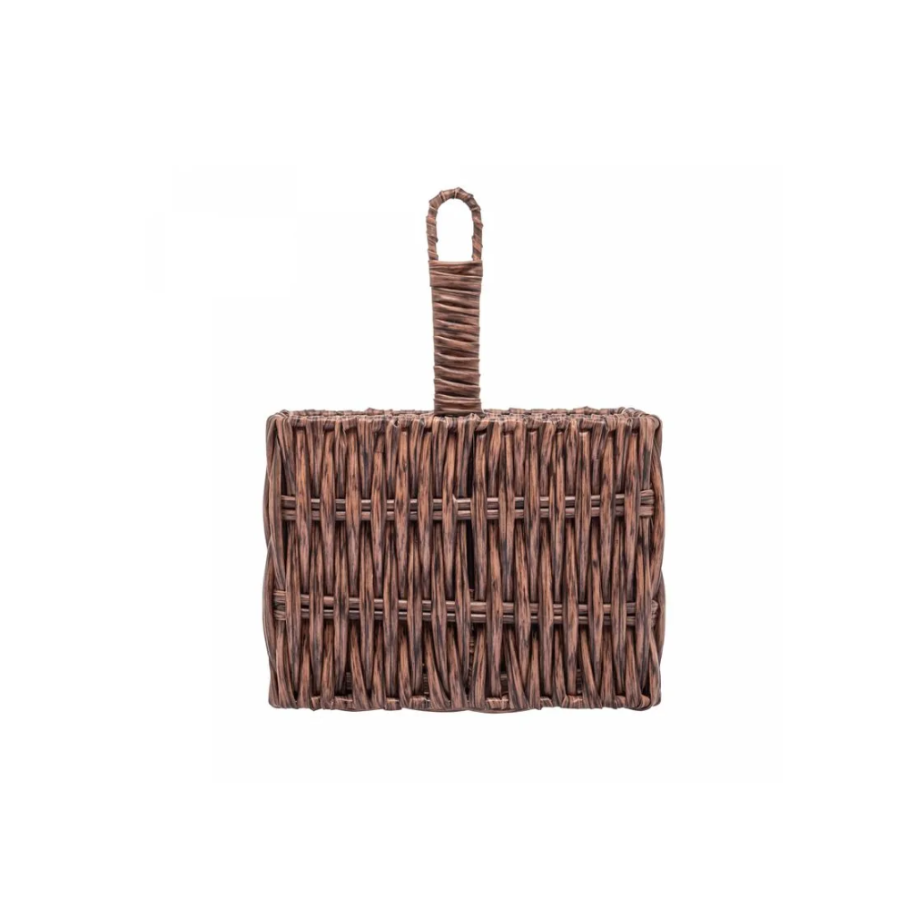 Porta Talheres com Alça Rattan 20 x 15 cm