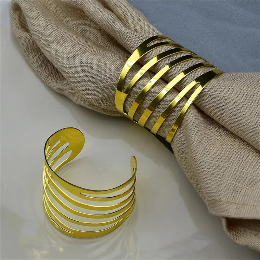 Kit Anel para Guardanapo Curves Dourado