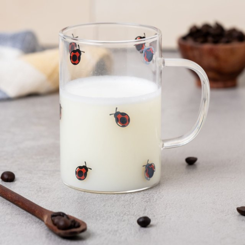 Caneca de Vidro Borossilicato Joaninha 280ml