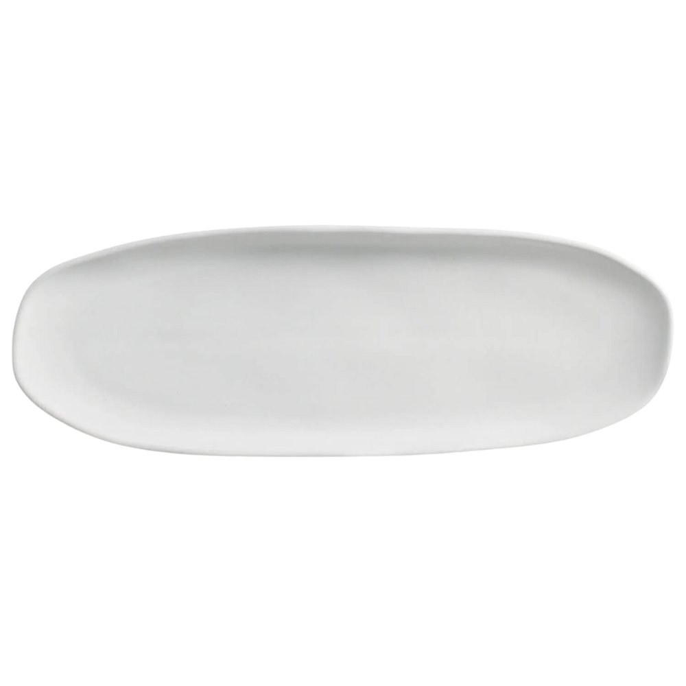 Travessa Oval Rasa Orgânico New White 36,5 x 13 cm