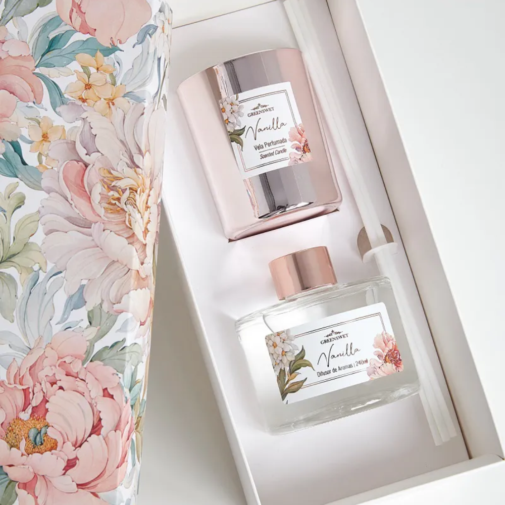 Difusor 250ml e Vela Perfumada Vanilla 180g