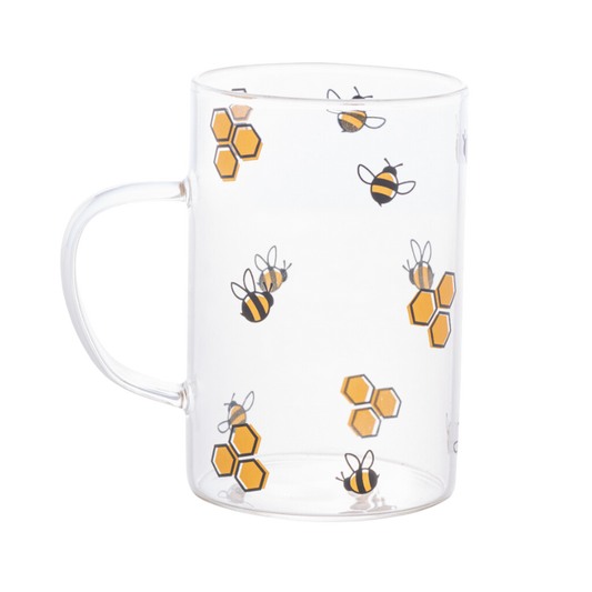 Caneca de Vidro Borossílicato Abelha 280ml