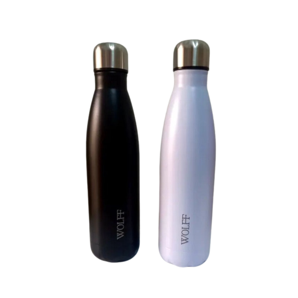 Garrafa Térmica de Aço Inox Branca 500ml