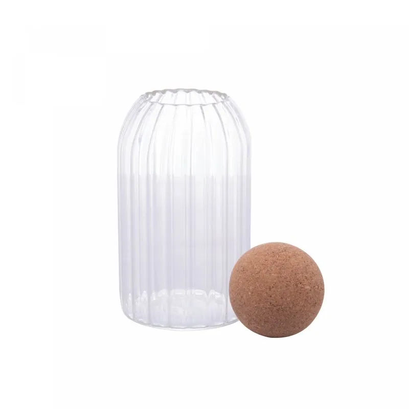 Pote de Vidro Borossilicato com Tampa Rolha Esfera 760ml