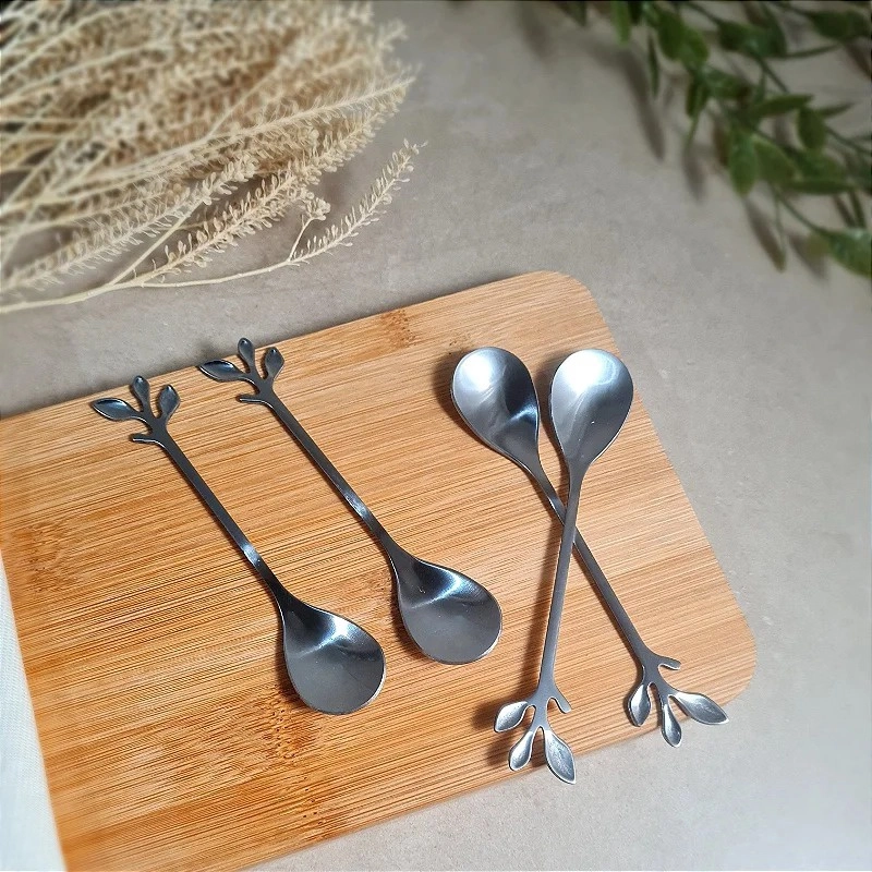 Colheres de Aço Inox Folhas