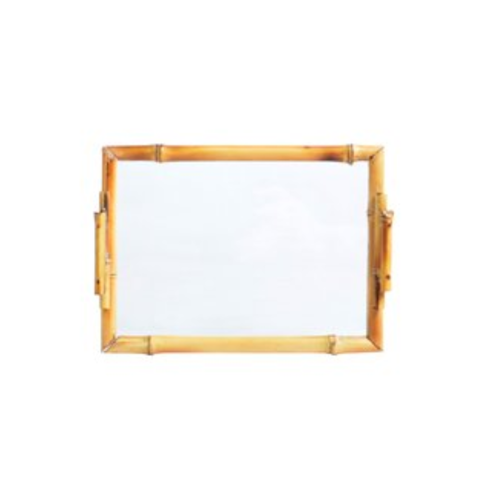 Bandeja de Bambu com Vidro Grande