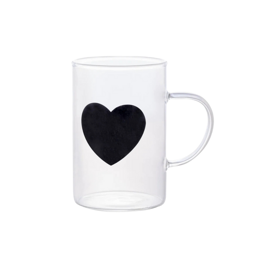 Caneca de Vidro Borossilicato Coração 280ml
