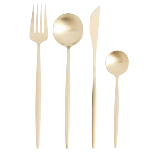 Faqueiro Ópera Dourado de Aço Inox 16 Peças