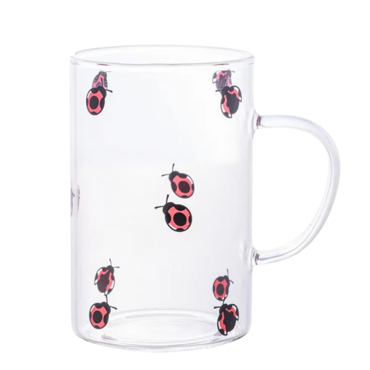 Caneca de Vidro Borossilicato Joaninha 280ml