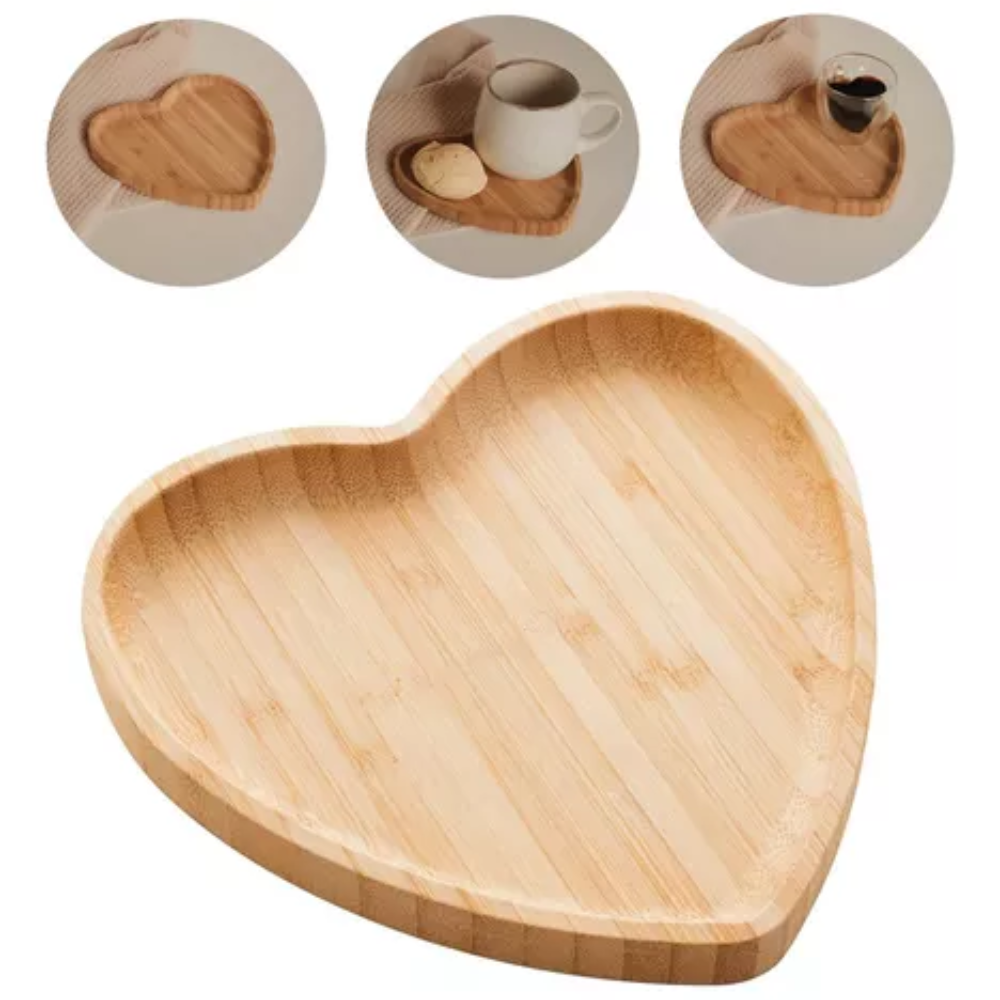 Bandeja de Bambu Coração Pequeno