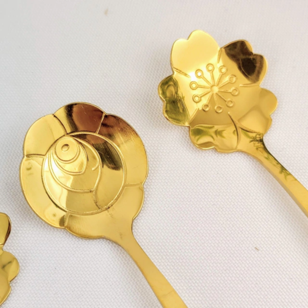 Conjunto 4 Colheres de Chá com Cabo de Cerâmica Flowers