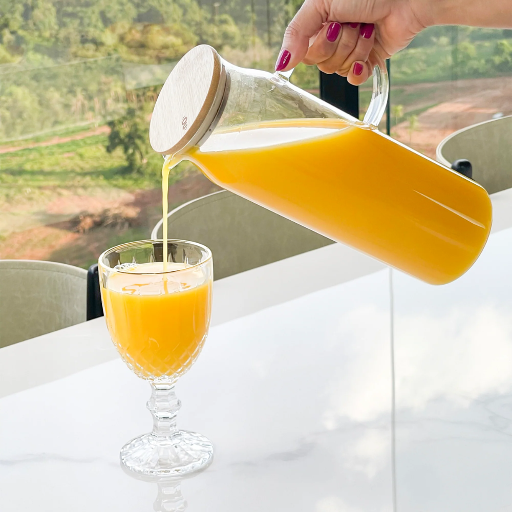 Jarra Sense Com Tampa de Bambu Natural 1,5l