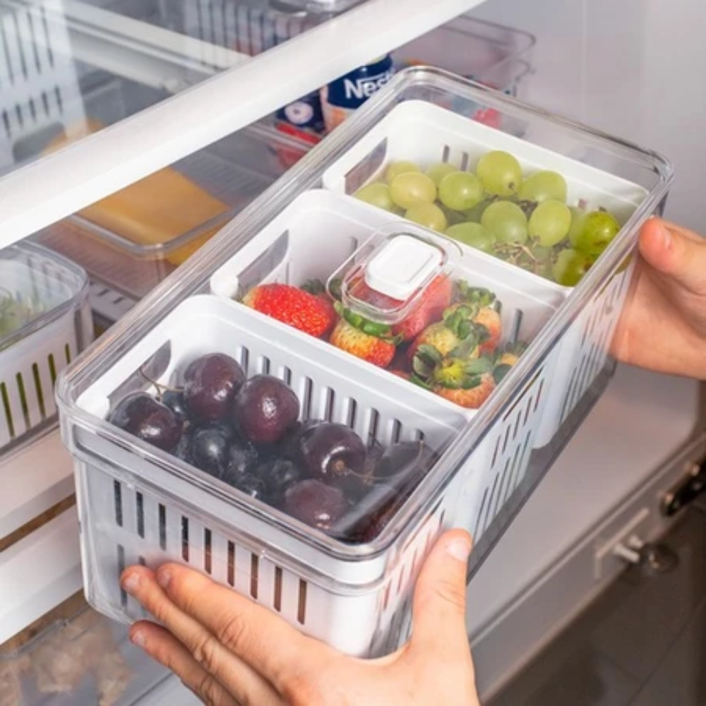 Organizador Clear Fresh com 3 Cestos