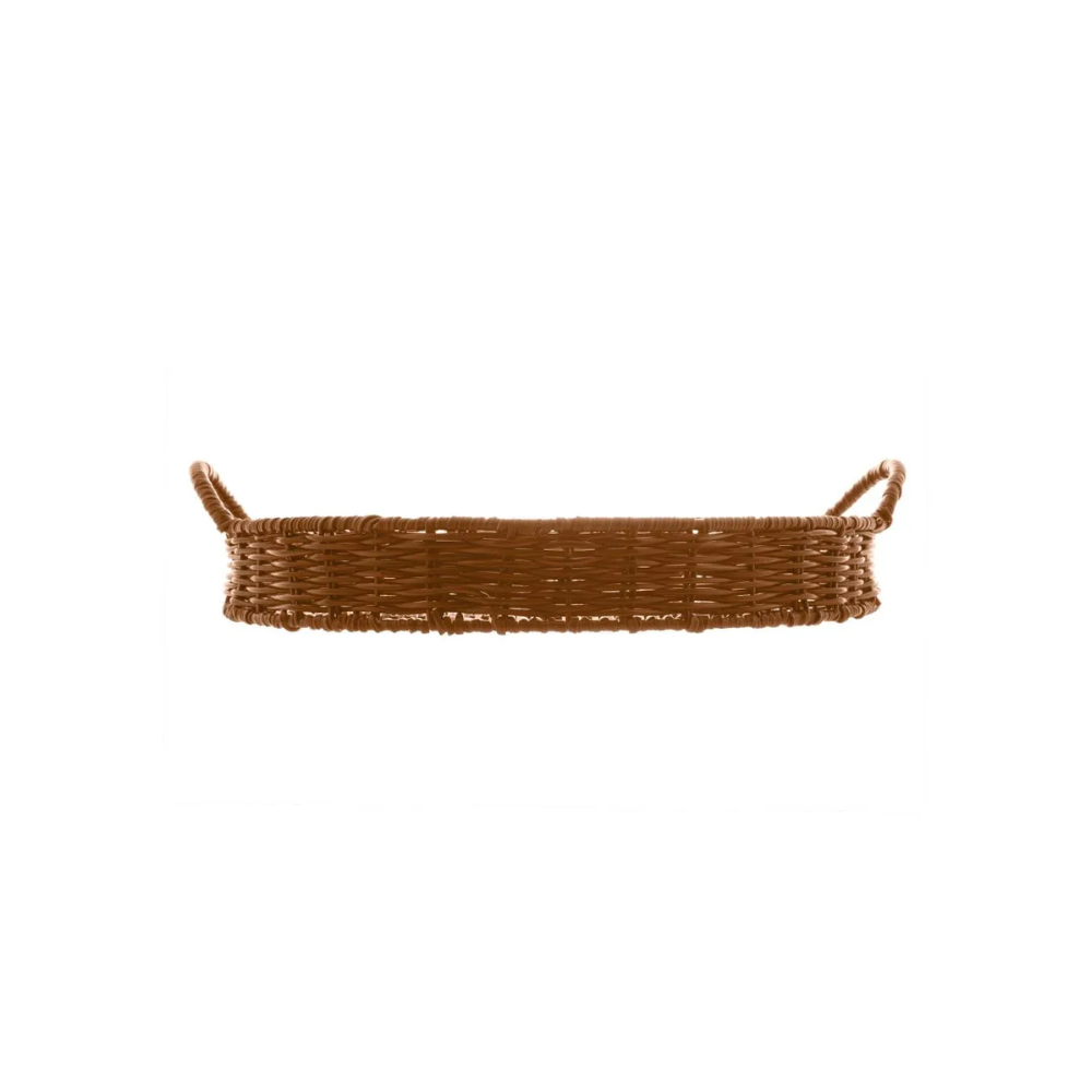 Bandeja com Alça Rattan 38 cm