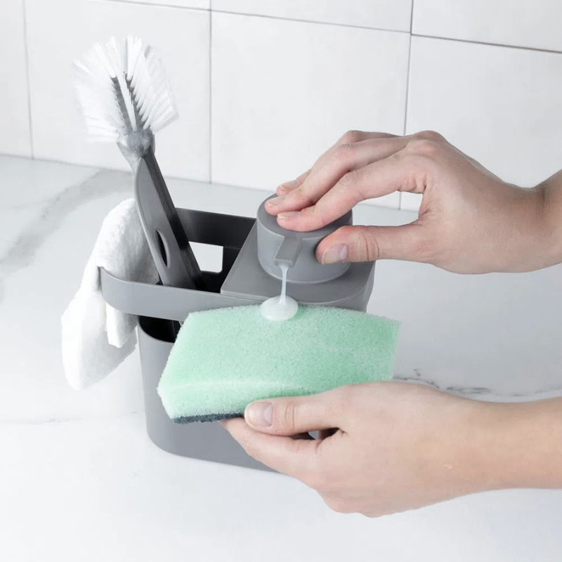 Dispenser para Detergente e Organizador 650ml Preto Trium