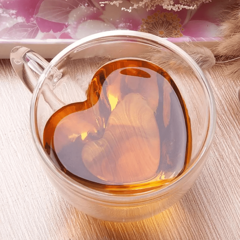 Xícara Parede Dupla Coração 80ml