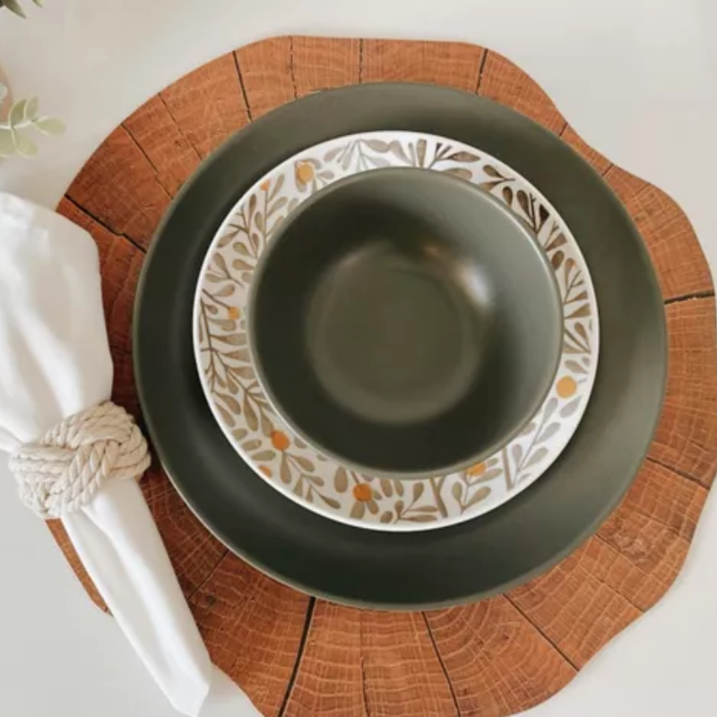 Lugar Americano Espiral Madeira 38cm