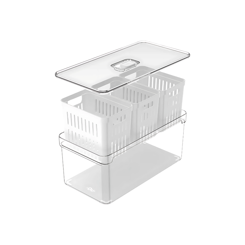 Organizador Clear Fresh com 3 Cestos