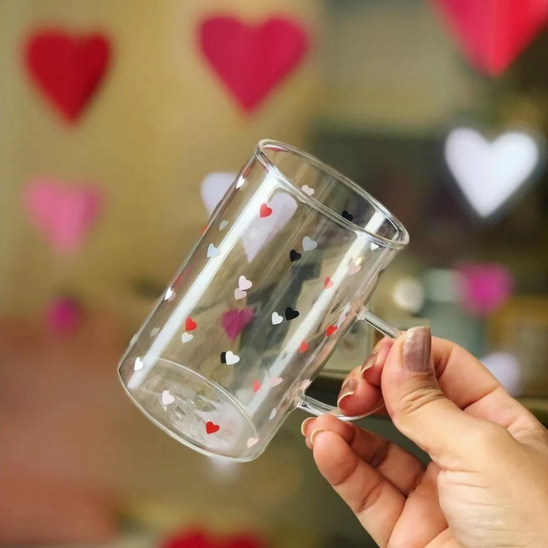Caneca de Vidro Borossilicato Love 280ml