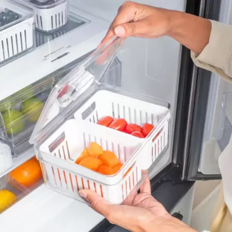 Organizador Clear Fresh com Cesto Duplo 2,2L