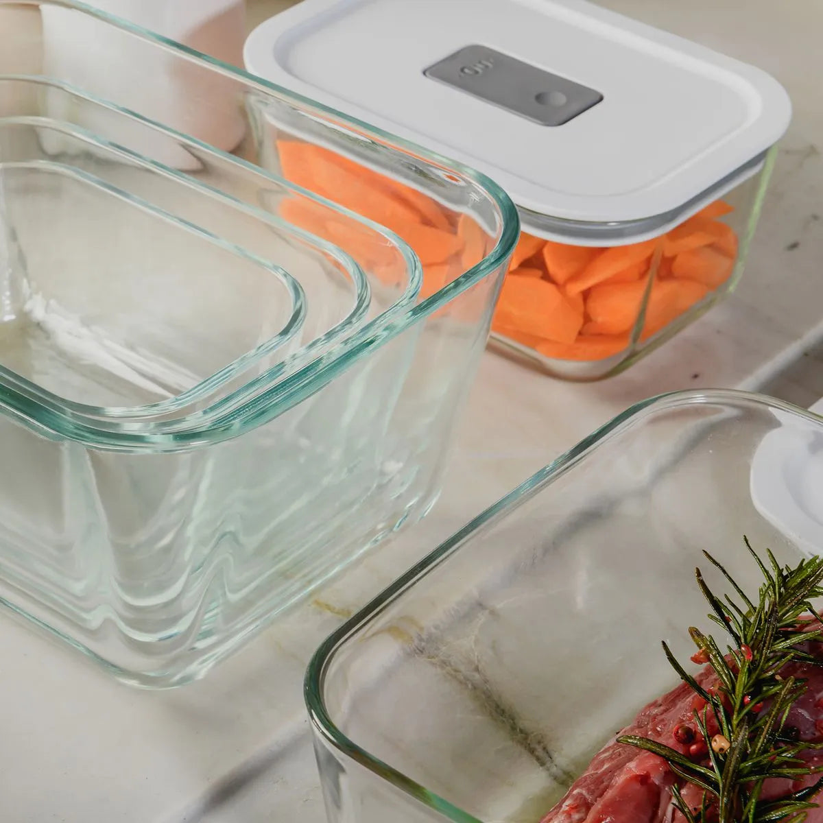 Pote de Vidro Hermético 2,4L Fresh Lock - Branco