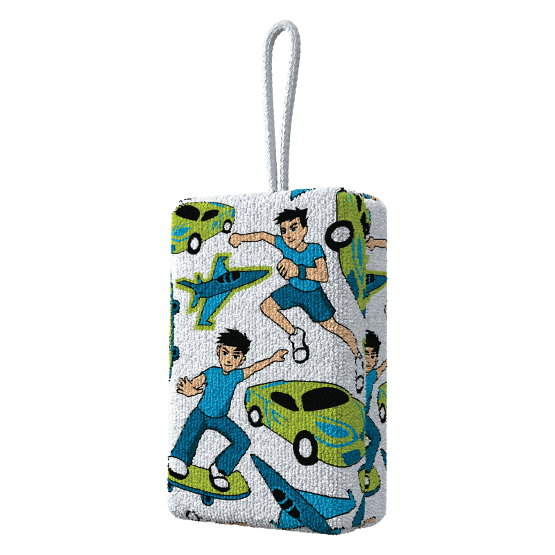 Esponja Microfibra para Banho Menino Skate