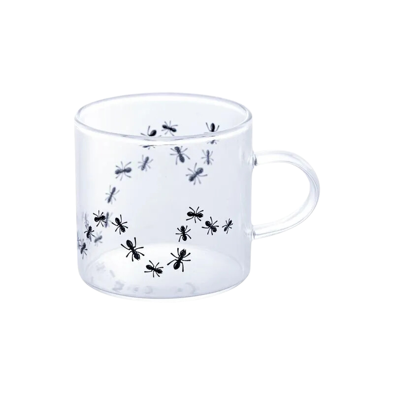 Caneca de Vidro Borossílicato Formigas 125ml