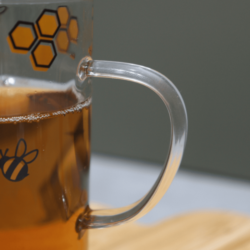 Caneca de Vidro Borossílicato Abelha 280ml