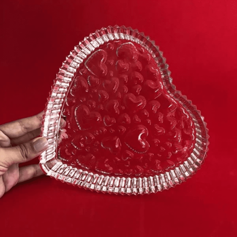 Petisqueira de Cristal Coração 18,5x3,5cm