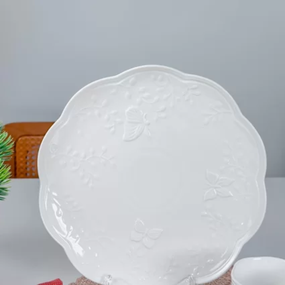 Prato Raso de Porcelana Butterfly 3 x 27 x 27 cm