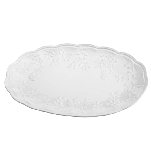 Travessa Oval de Porcelana Butterfly 3,5 x 31,5 x 20,5 cm