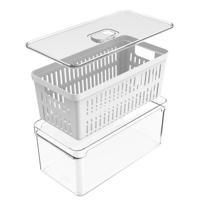 Organizador De Geladeira Com Cesto Clear Fresh 5L