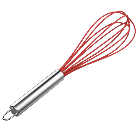 Batedor de Ovos Inox com Haste em Silicone 25cm