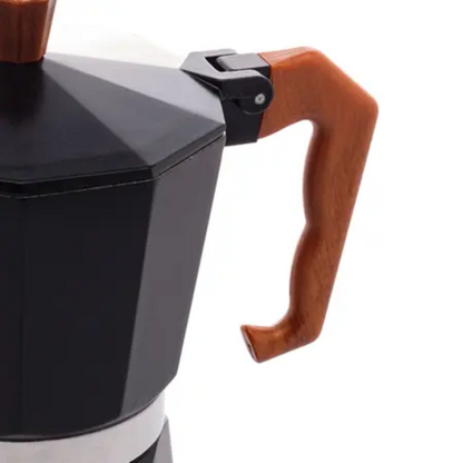 Cafeteira Italiana de Alumínio com Cabo 6 Doses Preto 300ml