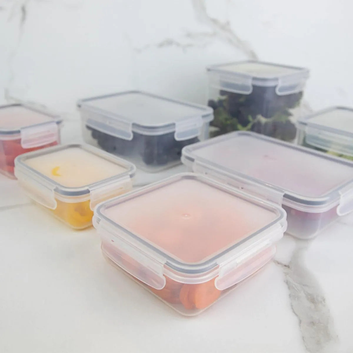 Pote Organizador De Geladeira Click Retangular 560 ml - Natural
