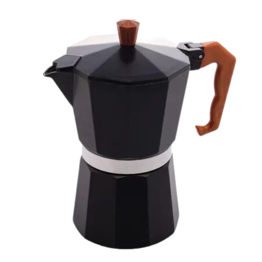 Cafeteira Italiana de Alumínio com Cabo 6 Doses Preto 300ml