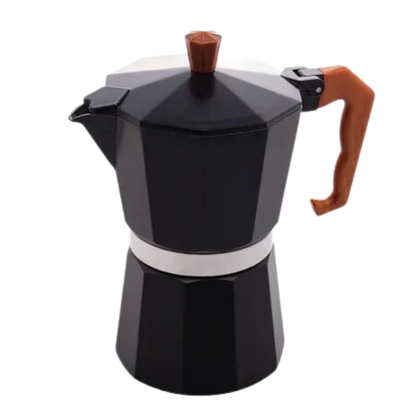Cafeteira Italiana de Alumínio com Cabo 6 Doses Preto 300ml