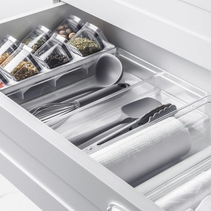 Organizador de Gavetas Clear com Divisória 37,5 x 30 x 5,6 cm